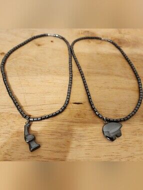 Hematite Magnetic Therapy Beaded Necklaces with Animal Charms 17" Bundle